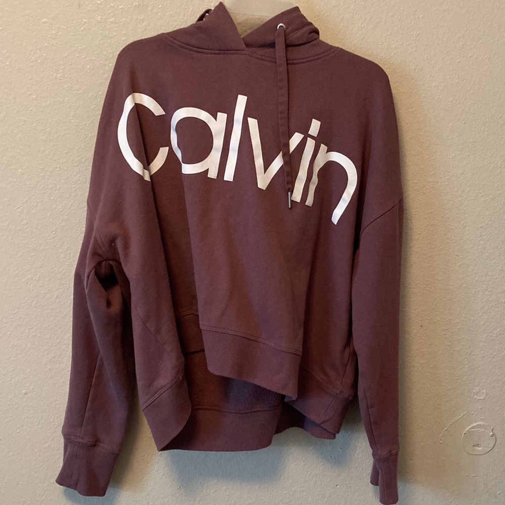 Calvin Klein Women's Maroon Hoodie Sweater